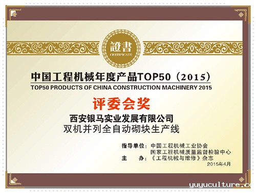 双机并列全自动砌块机生产线荣获TOP50奖